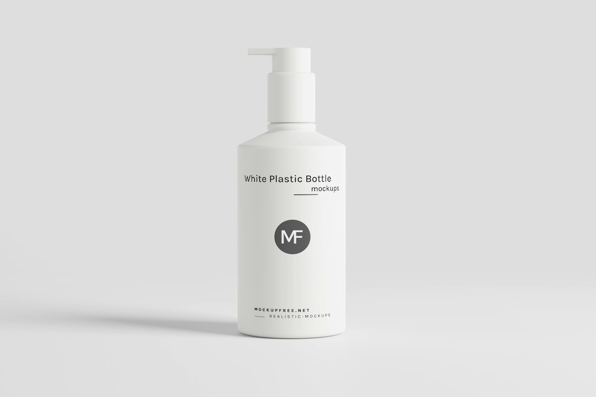 Original pump bottle on its light studio backdrop