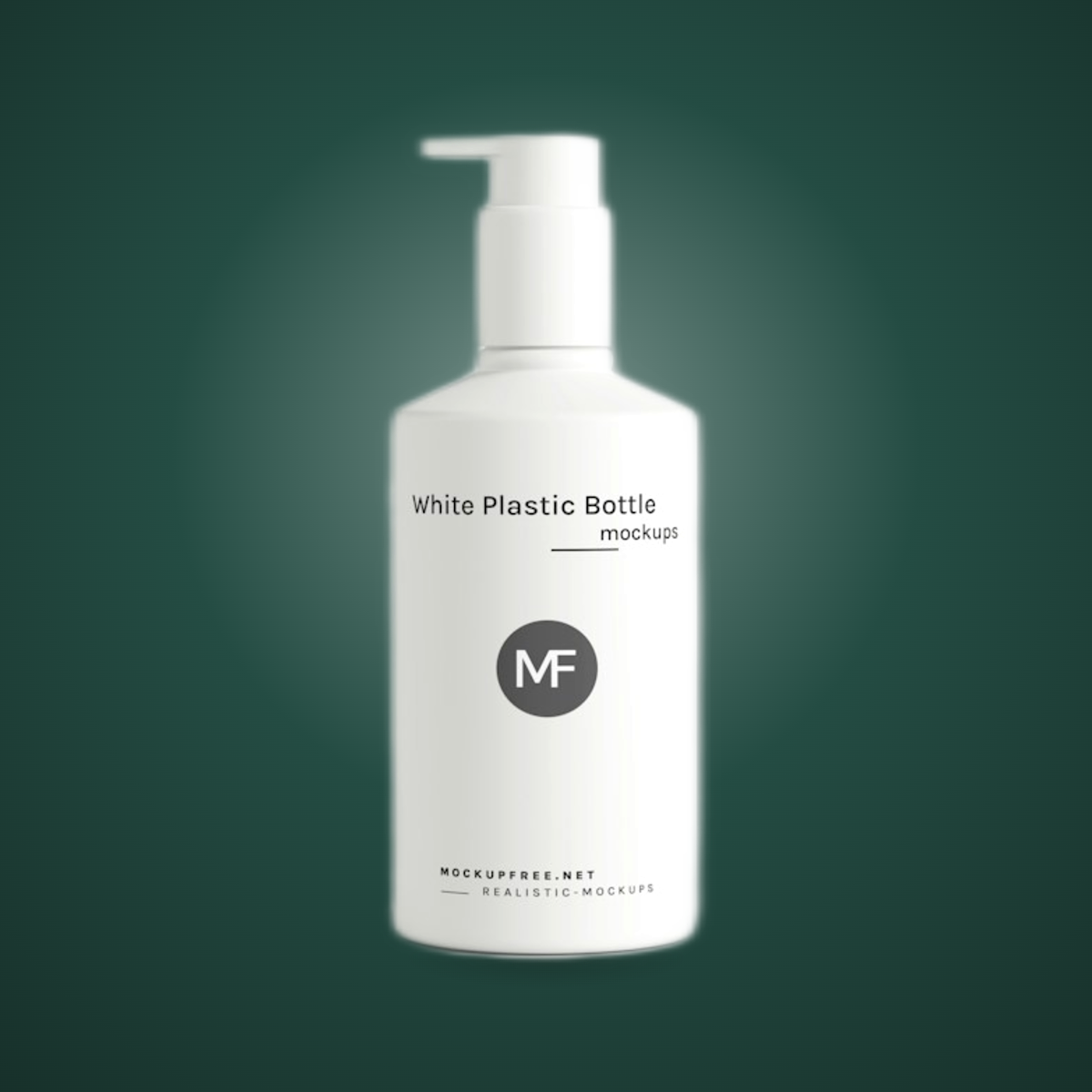 Same bottle exported with Studio Finish on a green spotlight backdrop